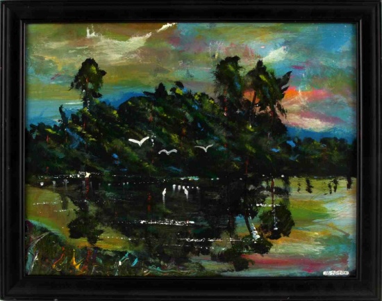 FLORIDA HIGHWAYMEN LANDSCAPE PAINTING BY SEARS