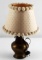 VINTAGE HAMMERED BRASS LAMP AND SHADE