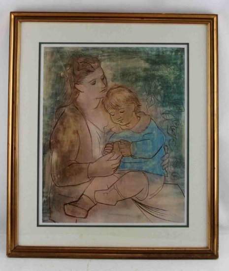 VINTAGE PICASSO LITHOGRAPH MOTHER & CHILD 1922