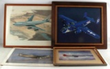 MIXED LOT OF AVIATION AIRPLANE PRINTS 747 P51D