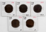 1816 TO 1853 US LARGE CENT COIN LOT OF 5