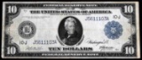 LARGE SIZE FEDERAL RESERVE BANKNOTE $10 BLUE SEAL