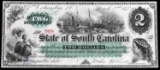 1872 SOUTH CAROLINA REVENUE BOND SCRIP $2 NO 908