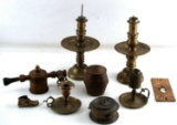 ASSORTED GENERAL BRASS AND METAL ANTIQUE LOT