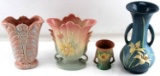 LOT OF 4 POTTERY PIECES ROSEVILLE HULL GONDER