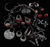 INDO ASIAN STYLE SILVER & GEMSTONE JEWELRY LOT