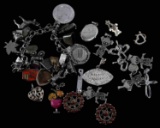 35 STERLING SILVER JEWELRY CHARM AND PENDANT LOT