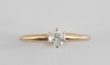 14KT GOLD 1/4CT DIAMOND SOLITAIRE ENGAGEMENT RING
