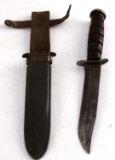 WWII KABAR USN MK2 KNIFE DAGGER W SCABBARD