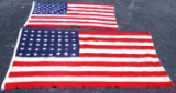 PAIR OF WWII & LATER U.S AMERICAN FLAGS MADE RAYON