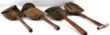 LOT OF 4 WWII ENTRENCHING TOOLS WITH CASES