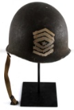 US WWII FIXED BALE HAND PAINTED M1 HELMET