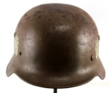 WWII GERMAN HELMET M1935 W HERALDIC LION DECAL