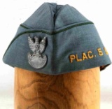 WWII POLISH AIR FORCE BLUE WOOL SIDE CAP NAMED