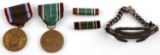 US ARMY SERVICE MEDALS & CIB SWEETHEART BRACELET