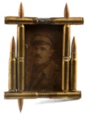 WWI GERMAN SOLDIER BULLET PICTURE FRAME TRENCH ART