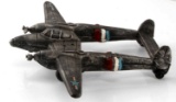 US WWII P38 LIGHTNING CAST IRON AIRPLANE MODEL