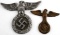 2 GERMAN THIRD REICH  WWII WALL HANGER EAGLES