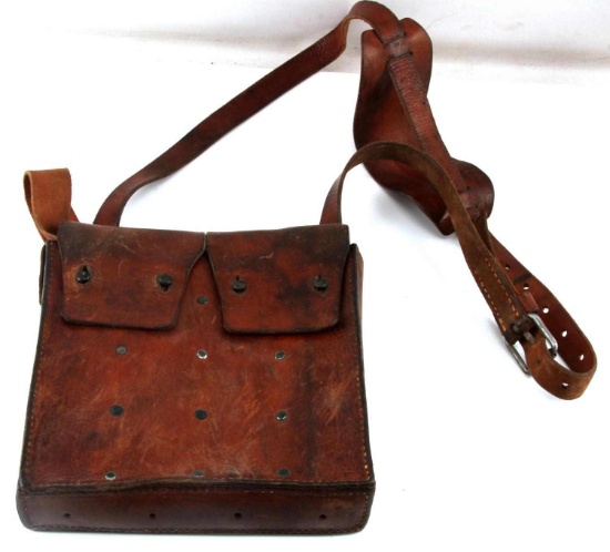 WWII THOMPSON SUBMACHINE GUN LEATHER MAG SATCHEL