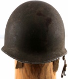 US WWII FIXED BALE M1 HELMET WITH LINER & STRAP