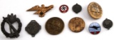 LOT OF 10 WWII GERMAN THIRD REICH BADGES MEDALS