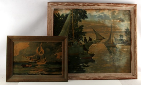 VINTAGE SAILBOAT ISLAND BERMUDA PRINT LOT W HOMER