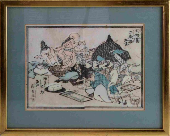 JAPANESE WOOD BLOCK PRINT 1850 ORIGINAL