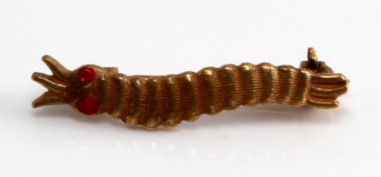 WWII US AAF CATERPILLAR CLUB STERLING PIN