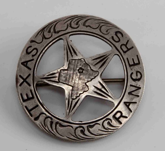 TEXAS RANGERS COWBOY ERA MEXICAN PESO LAW BADGE