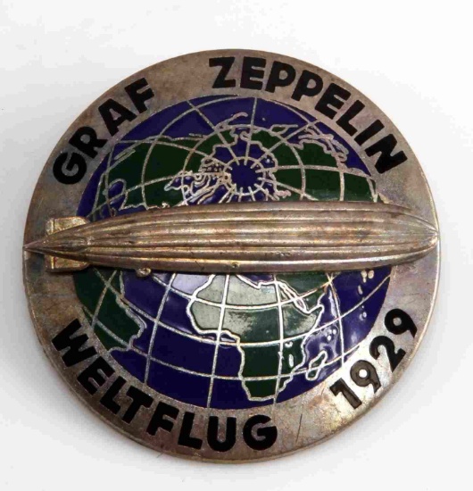 GERMAN WEIMAR REPUBLIC GRAF ZEPPELIN 1929 BADGE