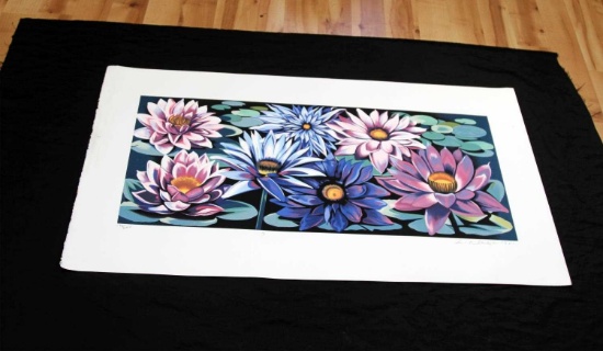 LOWELL BLAIR NESBITT SIGNED SERIGRAPH WATER LILIES