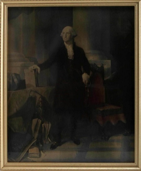 ANTIQUE STEEL ENGRAVING OF GEORGE WASHINGTON