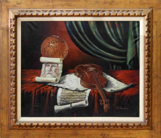 RUSSIAN SCHOOL REALIST STILL LIFE OIL PAINTING