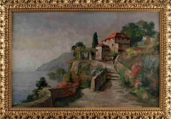 EARLY 20TH CENTURY IMPRESSIONIST SEASCAPE PAINTING