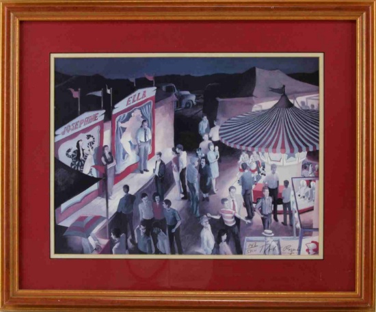 ROBERT OLSZEWSKI SIGNED PRINT OF CIRCUS CARNIVAL