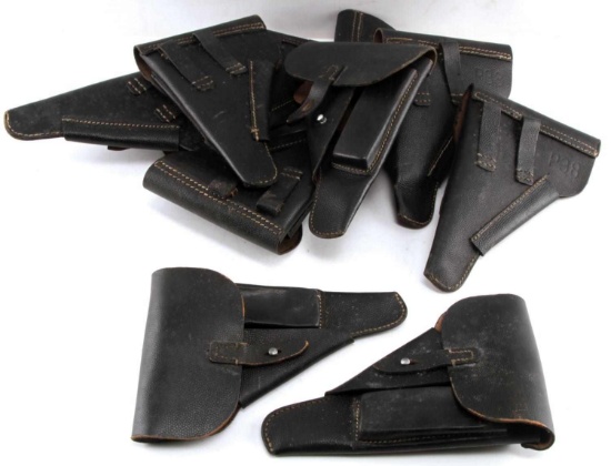 10 WWII P38 BLACK PEBBLED LEATHER HOLSTERS CXB 4