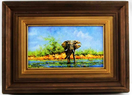 DHARBINDER S BAMRAH WILDLIFE PAINTING ELEPHANT