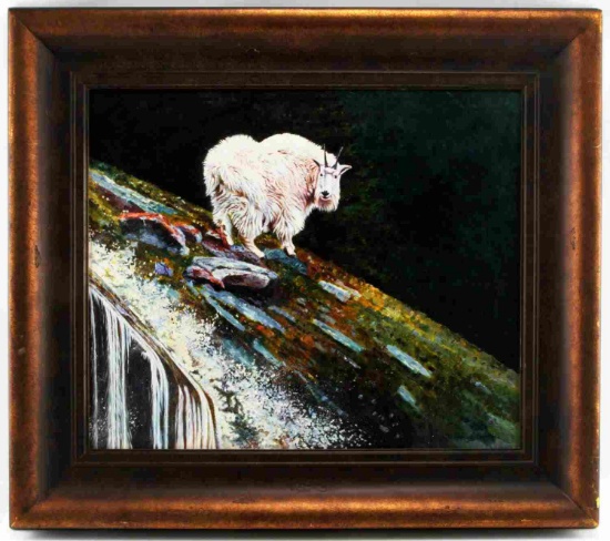 DHARBINDER BAMRAH WILDLIFE PAINTING MOUNTAIN GOAT