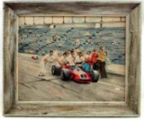 INDY CAR WATER COLOR STP 1 SIGNED 1979