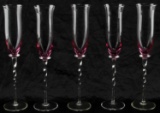 TWISTED STEMWARE CHAMPAGNE TOASTING GLASS LOT OF 5