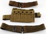 WWII AMERICAN THOMPSON SMG POUCH & BELT LOT OF 3