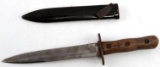 WWII ERA CLOSE COMBAT FIGHTING KNIFE WITH SCABBARD