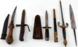 5 19TH CENTURY TO WWII FIGHTING KNIFE DAGGER LOT