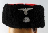 WWII THIRD REICH GERMAN PAPAKHA HAT WITH SS EMBLEM