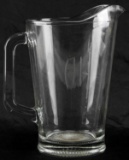 ADOLF HITLER INITIALS ETCHED GLASS PITCHER 9 INCH