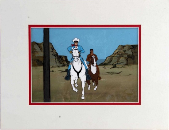 LONE RANGER AND TONTO ANIMATION CEL WITH COA