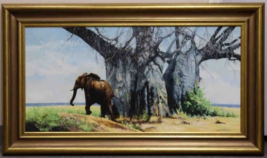 DHARBINDER S. BAMRAH WILDLIFE PAINTING ELEPHANT