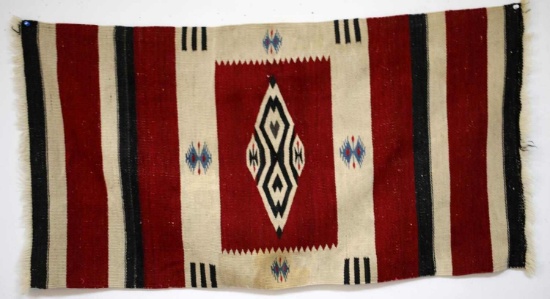 NAVAJO WEAVING SADDLE BLANKET 42 BY 22 INCHES