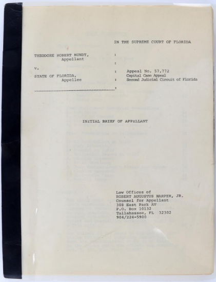 TED BUNDY SUPREME COURT APPEAL DOCUMENT BRIEF