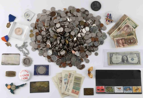 16+ POUNDS OF UNSEARCHED WORLD COINS & NUMISMATICS